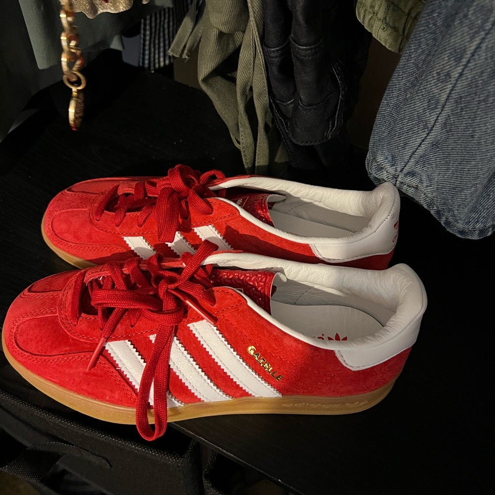 Adidas Red Suede Sneakers - gazelle